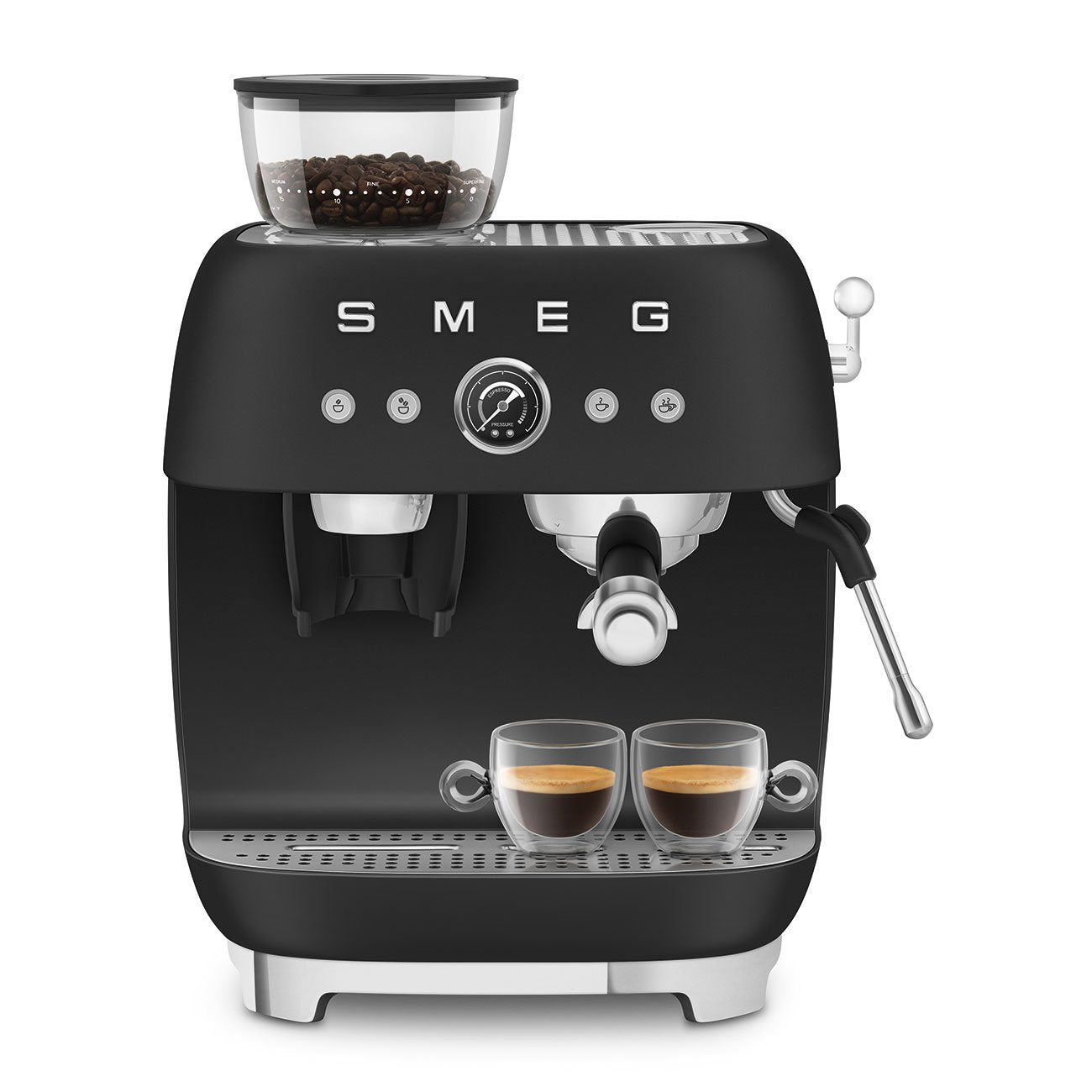 Smeg Kaffeemaschine Man. Mahlwerk Egf03blmeu, Thermoblock, Dampfdüse, 1l,...