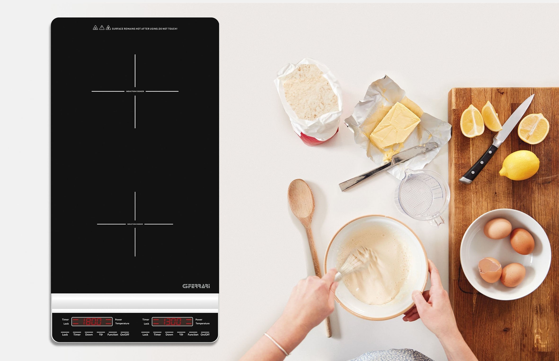 G3 Ferrari Dinamiko Deep Negro Encimera 29.5 Cm Con Placa De Inducción 2 Zona(S)