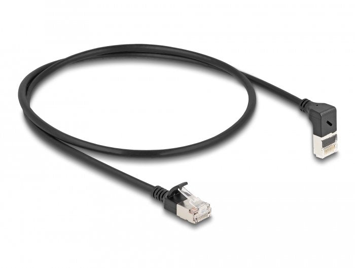 Delock Cable De Red Rj45 Cat.6a S/Ftp Slim 90° Oben Angular / Gerade 0,5 M