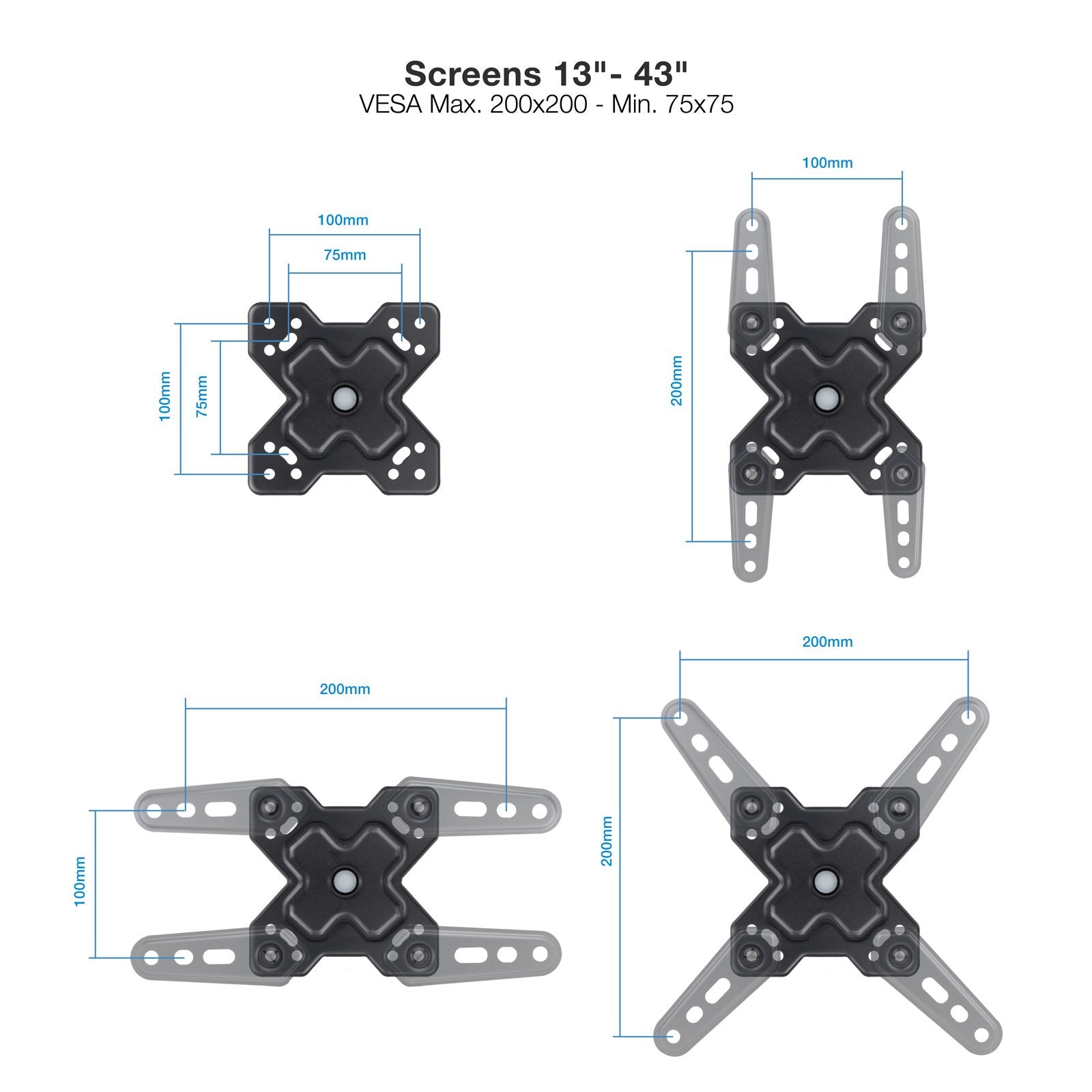 EAN 8433281014510 - TooQ LP1345TN-B soporte para TV 109,2 cm (43") imagen 2