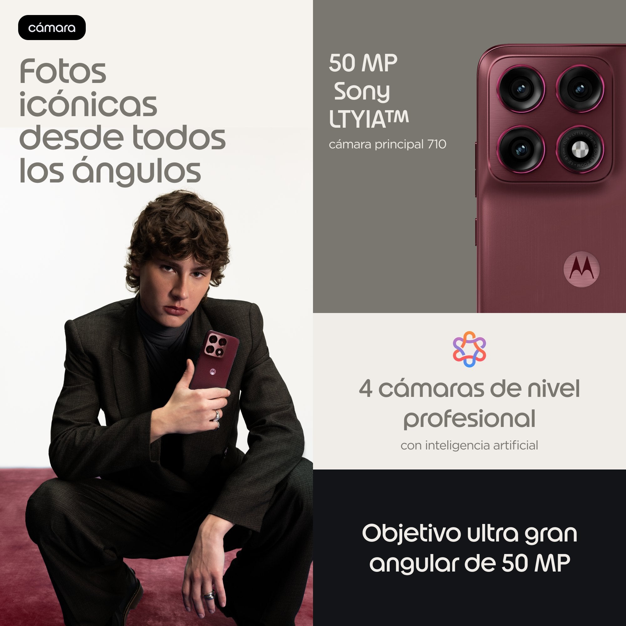 EAN 0840493615806 - Motorola edge 70 pro 17,2 cm (6.78") SIM doble Android 16.0 5G USB Tipo C 12 GB 512 GB 6500 mAh Burdeos imagen 7