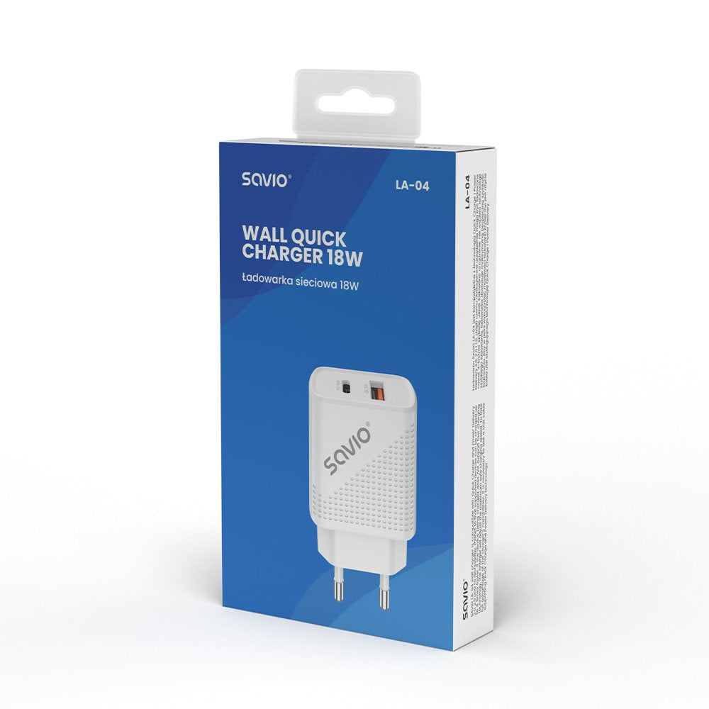EAN 5901986046790 - Savio LA-04 USB Type A & Type C Quick Charge Power Delivery 3.0 Indoor Smartphone, Tableta Blanco Carga r imagen 9