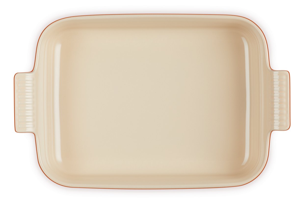 Le Creuset Bandeja Rectangular Heritage De Cerámica De Gres, 32 Cm, 4l, Cereza