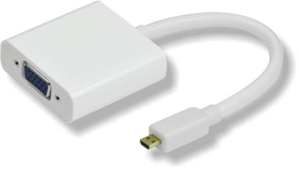 Microconnect Hdmidvga Adaptador De Cable De Vídeo 0,25 M Hdmi Tipo D (Micro) Vga (D-Sub) Blanco