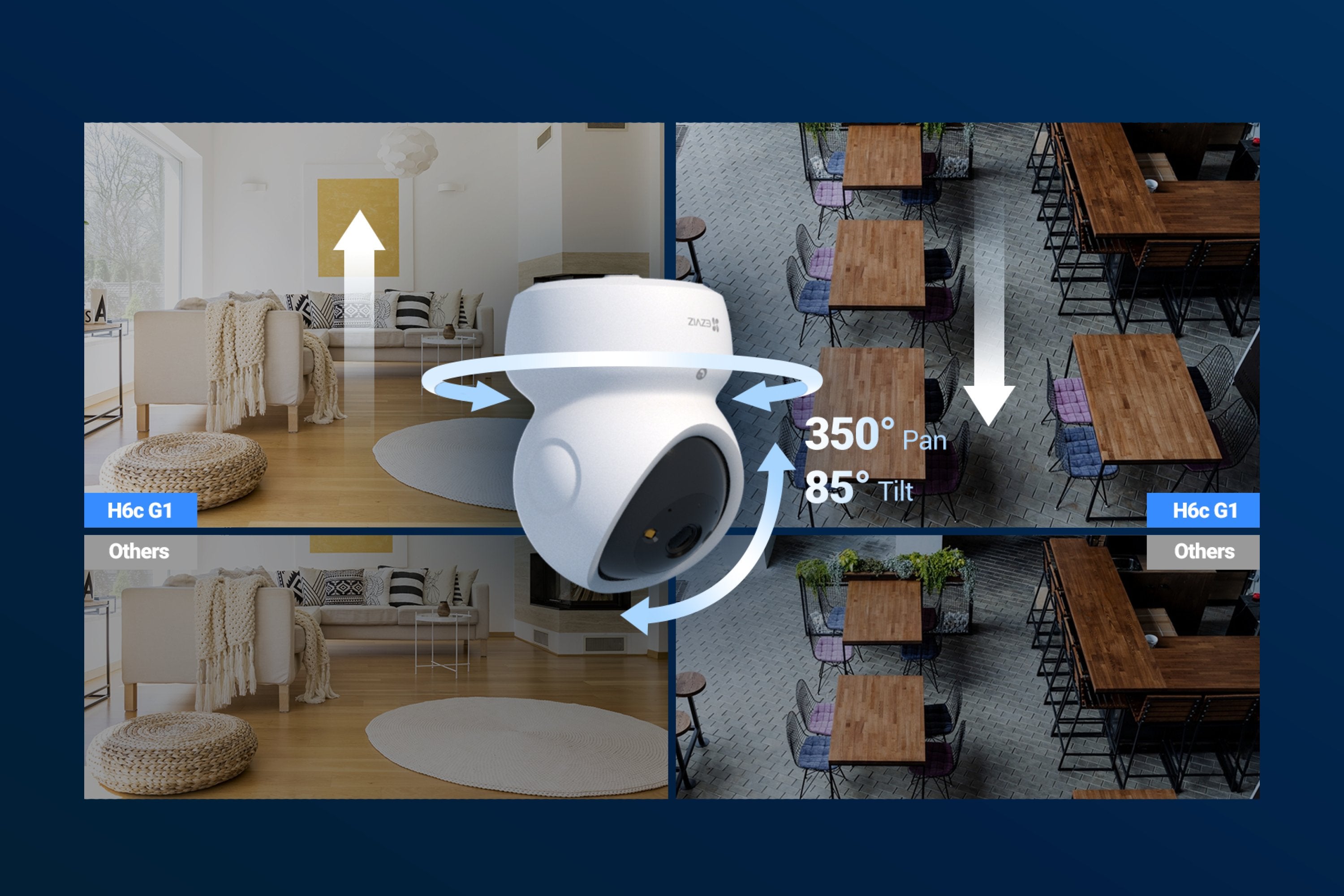 EAN 6941545641645 - EZVIZ H6c G1 4K Esférico Cámara de seguridad IP Interior 3840 x 2160 Pixeles Techo/Pared/Escritorio imagen 25