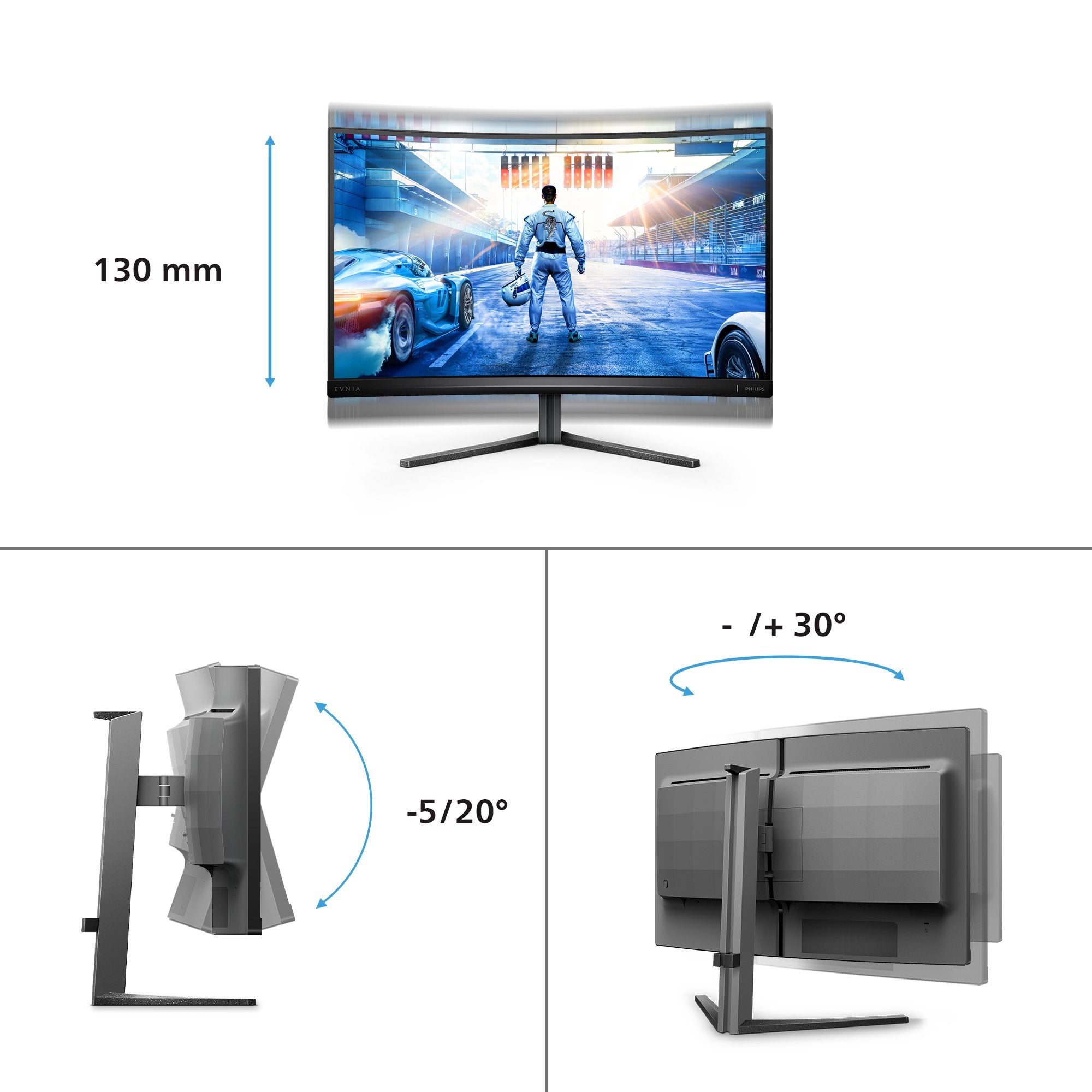EAN 8712581799540 - Philips 27M2C5500W/00 pantalla para PC 68,6 cm (27") 2560 x 1440 Pixeles Quad HD LCD Gris imagen 3