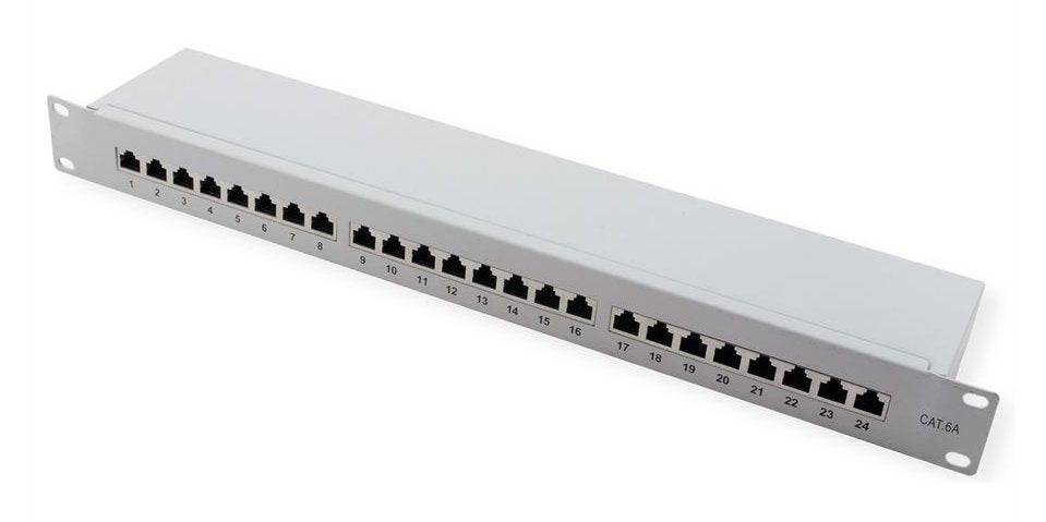 Kat.6a Class Ea 19 Patchpanel 24 P Apantallado Gris