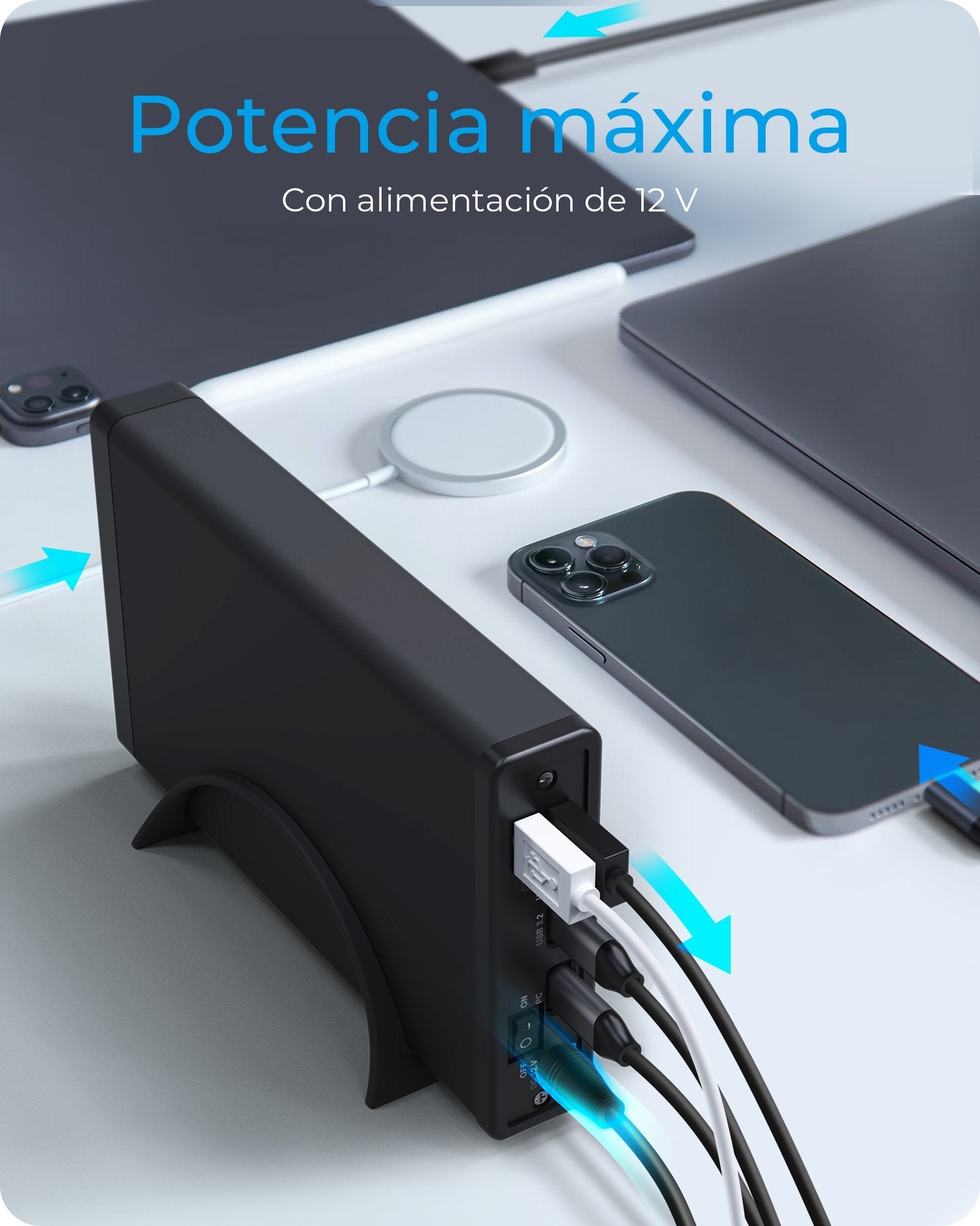 Geh. Icybox Usb 3.2 2,5"+3,5" Sata3 Hdd/Ssd Usb Typ-C M.Hub