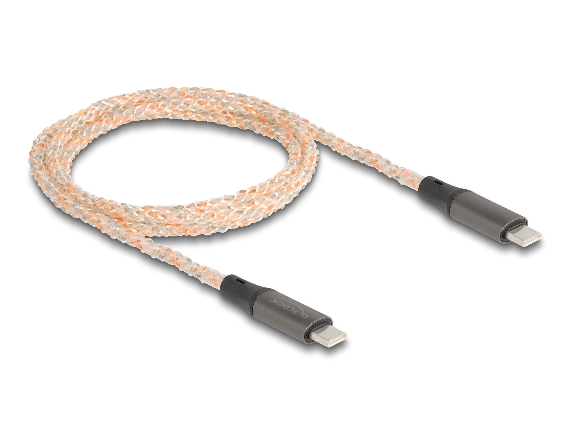 Delock 88288 Usb 2.0 Cable Usb Type-C Macho A Macho De Pd 3.0 100 W Con Iluminación Rgb, 1,20 M