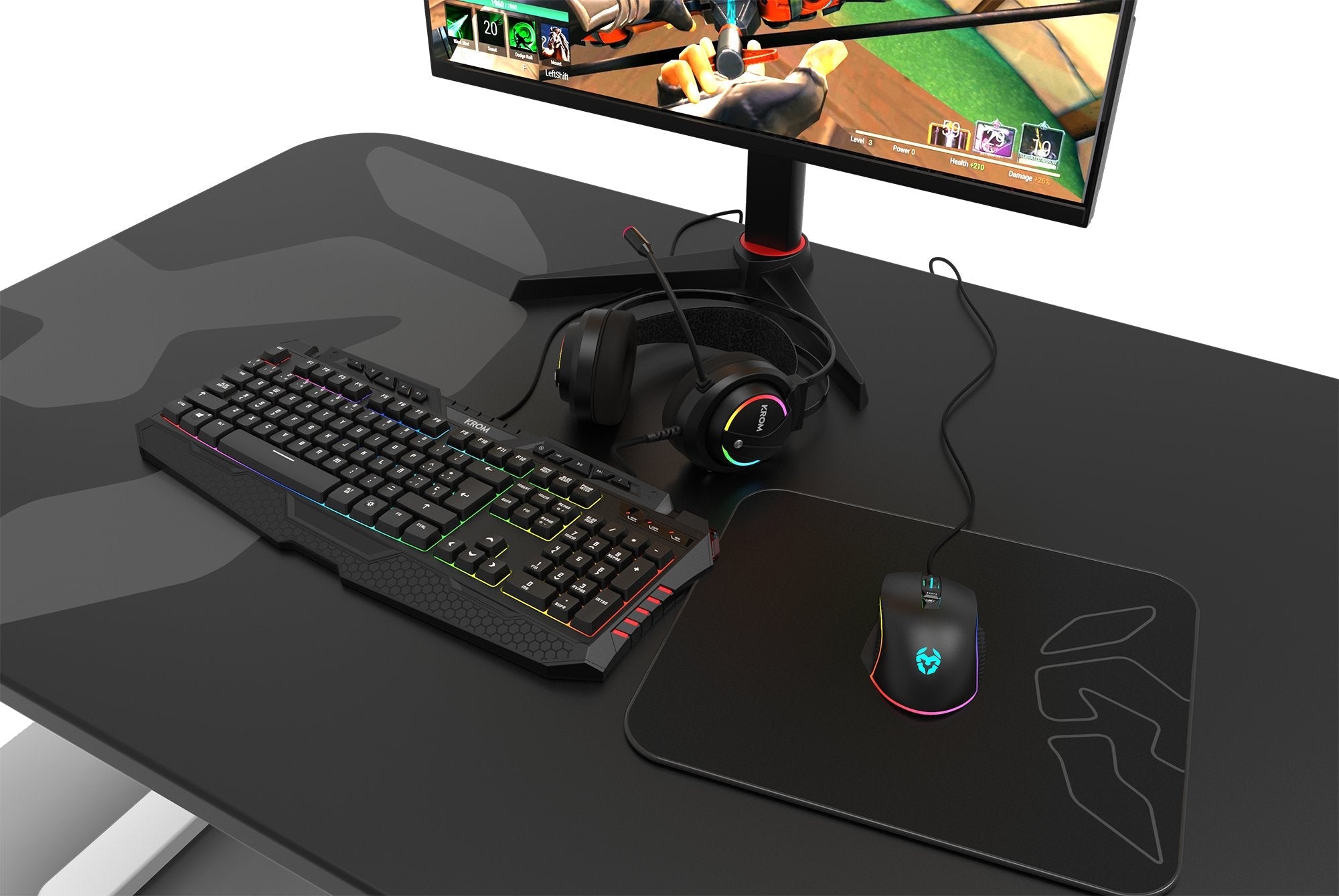 Auriculares Micro Krom Kappa Gaming Rgb 50mm/Rgb Led/ Microfono Flexible/Usb/Jack 3.5mm Nxkromkappa