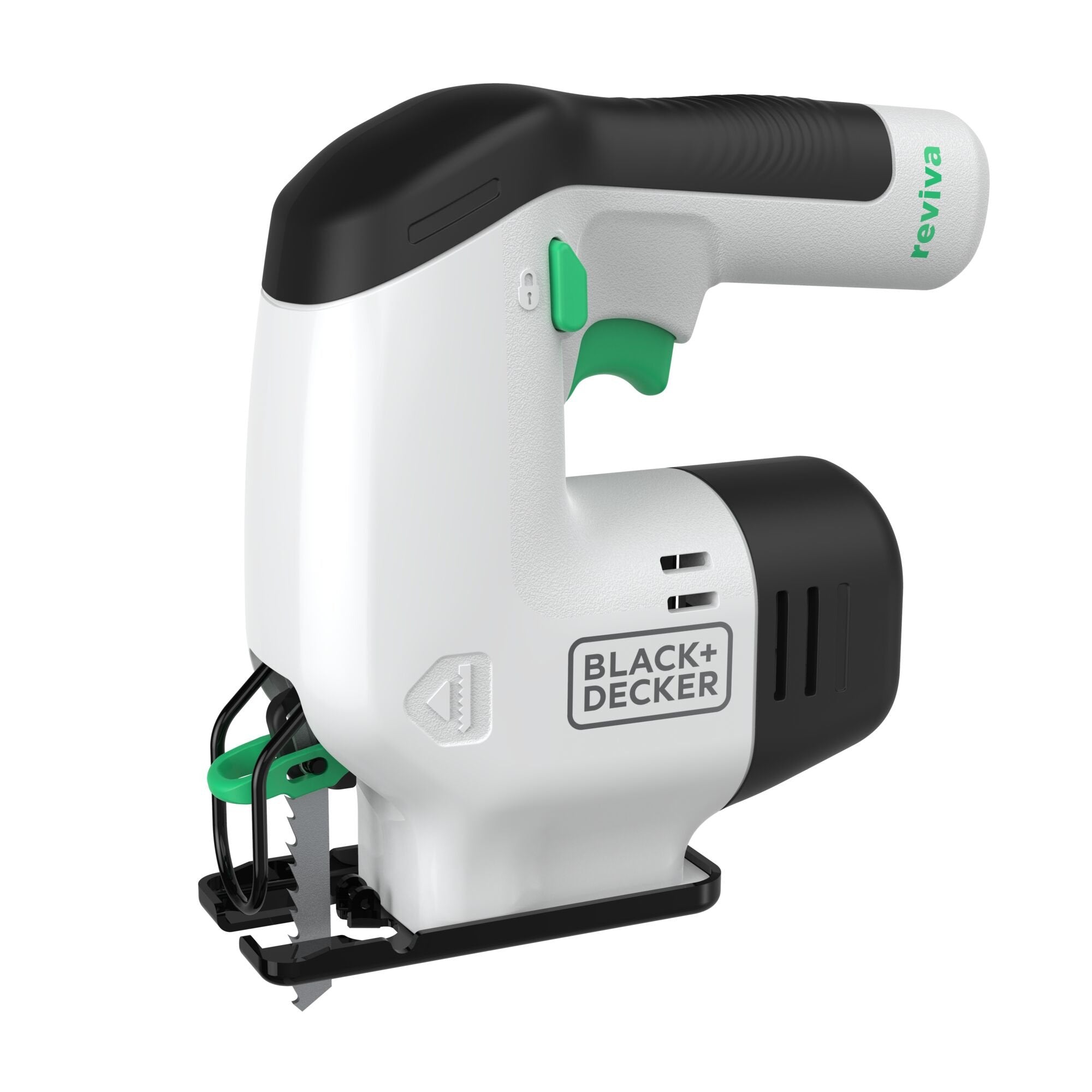 Sierra De Calar Inalámbrica Black+Decker Reviva, 12 Voltios Blanco/Negro, Batería Integrada 1,5 Ah Revj12c-Qw