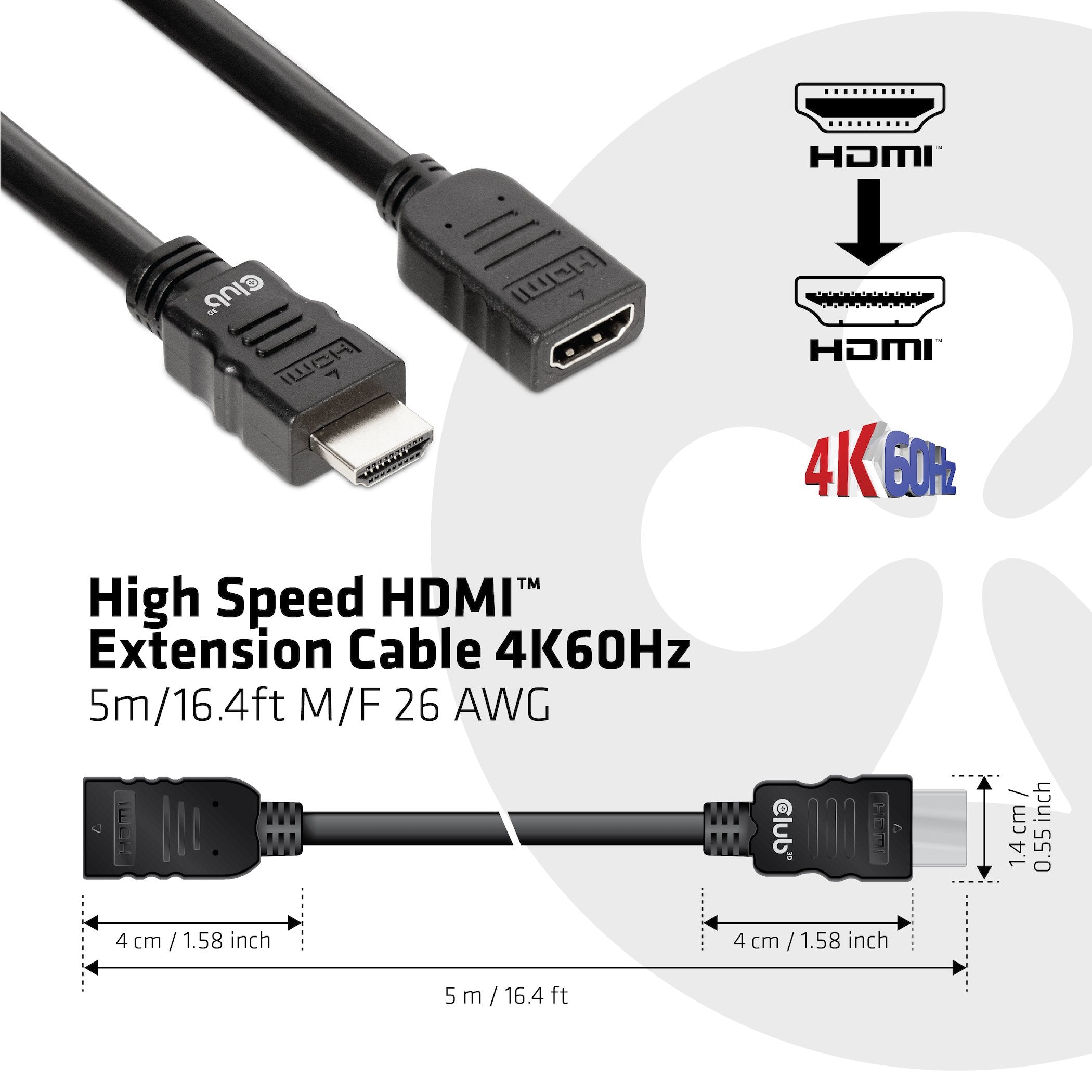 Club3d Cable Hdmi 2.0 5m M/H Retail