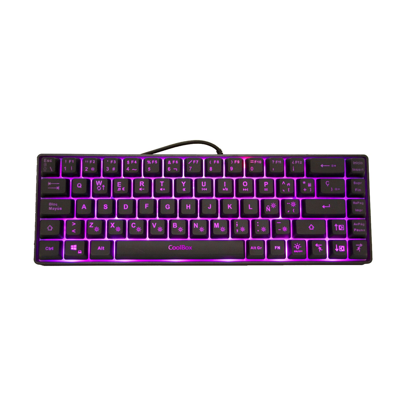 Teclado Español Deepgaming Mini Tm065 Rgb Coolbox 69 Teclas Iluminacion Rgb Anti-Ghosting
