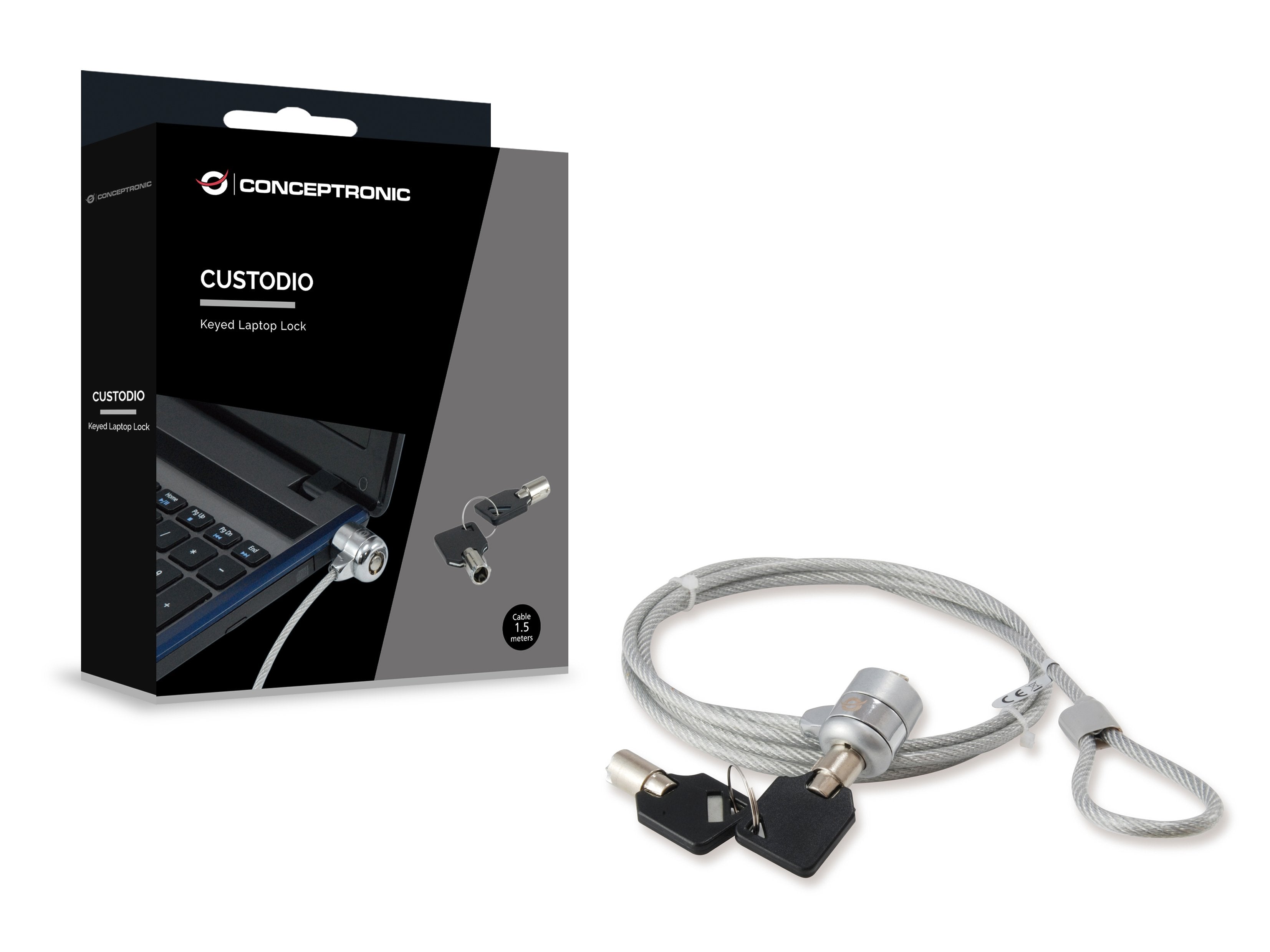 EAN 4015867229927 - Conceptronic CNBSLOCK15 cable antirrobo Plata 1,5 m imagen 2