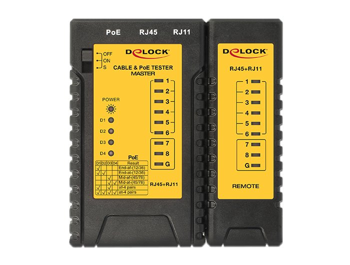 EAN 4043619861071 - DeLOCK 86107 comprobador de cables de red Negro, Amarillo imagen 2