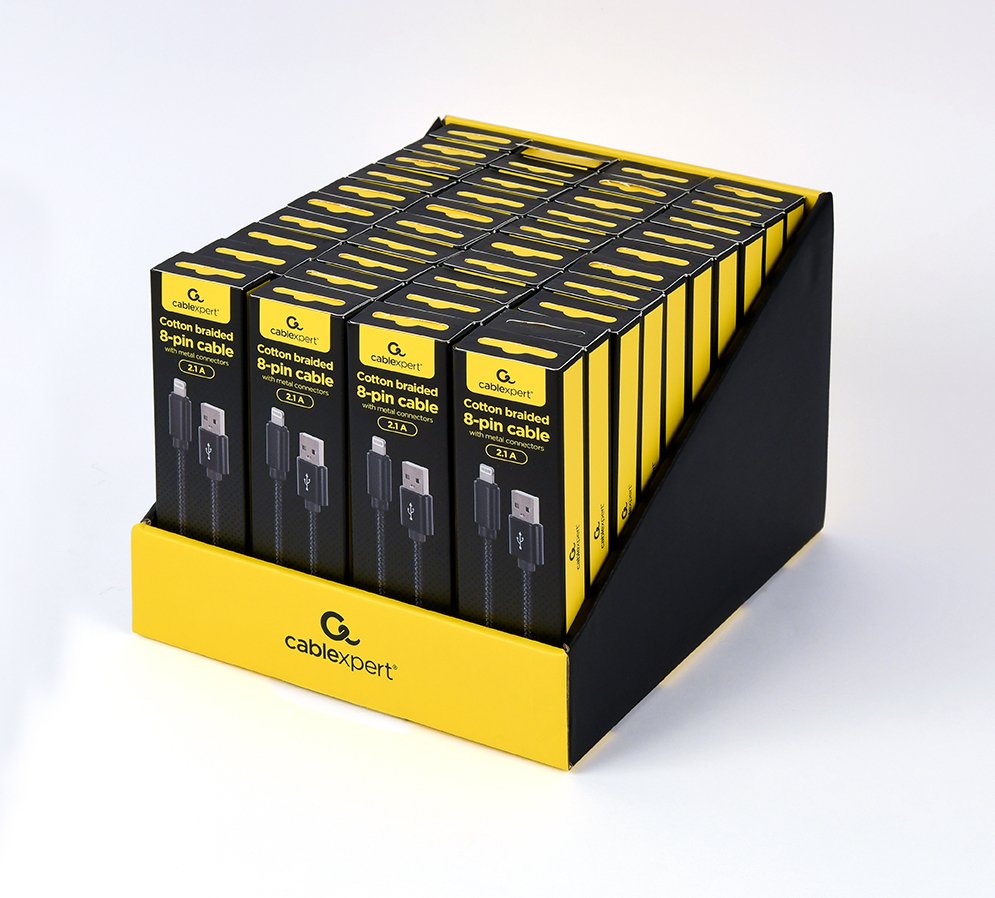 Gembird Cable Trenzado De Algodón De 8 Pines Con Conectores Metálicos, 1,8 M, Negro Ccdb-Musb2b-Amlm-6