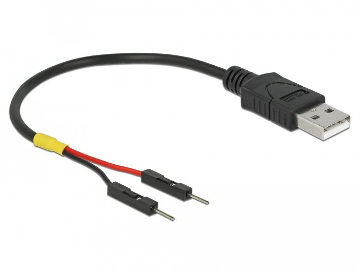 Delock 85400 Cable De Alimentación Usb Tipo-A A 2 X Cabezal Con Pines Separado Macho De Energía De 10 Cm