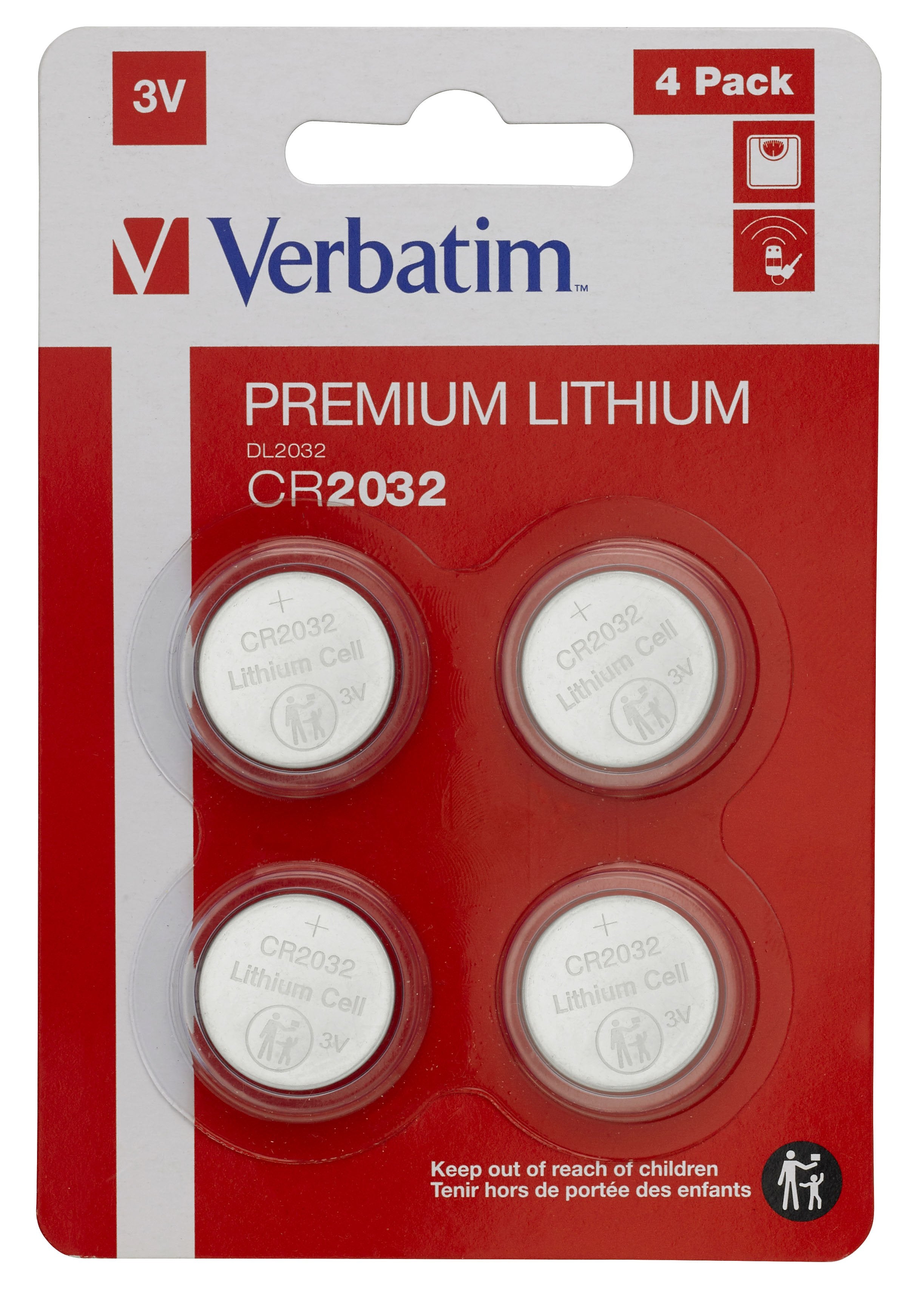 Pilas Litio Cr2032 3v 4 Pack De Un Solo Uso