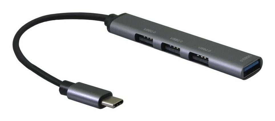 Helos Hub, 4in1 Usb-C 3.2 St./3x Usb-A 2.0 Bu. + 1x Usb-A 3.0 Bu., Spacegrau