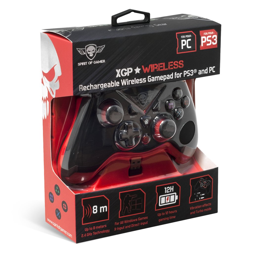 Spirit Of Gamer Gamepad Xgp Player Wireless 12 Botones Vibracion Compatible Pc/Ps3 Inalambrico 2.4 Ghz BateraA 600mah