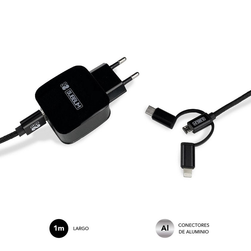 EAN 8436586740702 - SUBBLIM SUB-CHG-1ZWC02 cargador de dispositivo móvil Universal Negro Corriente alterna Carga rápida Inter imagen 10