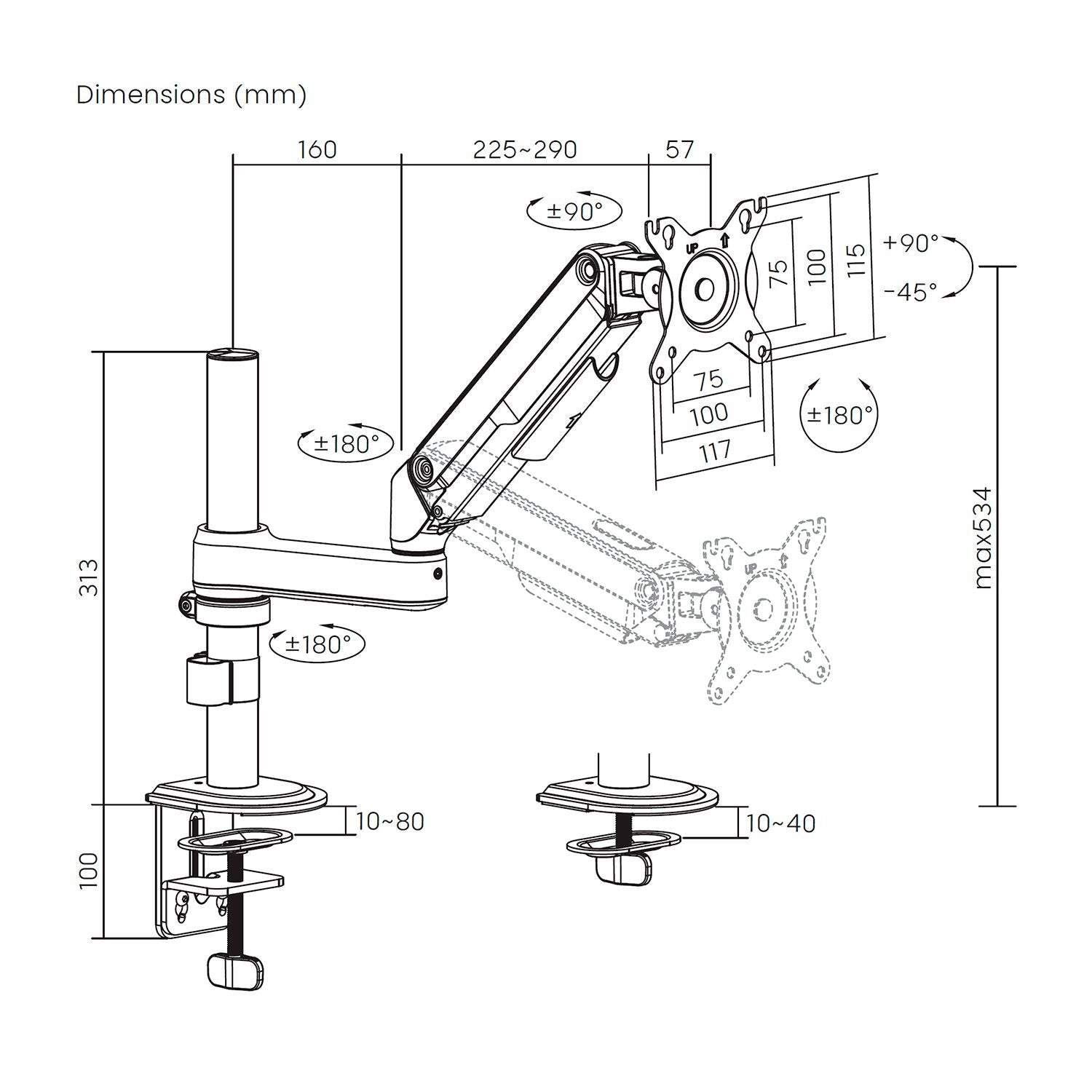 EAN 8435739904602 - AISENS DT32TSR-437 soporte para monitor 81,3 cm (32") Escritorio imagen 7