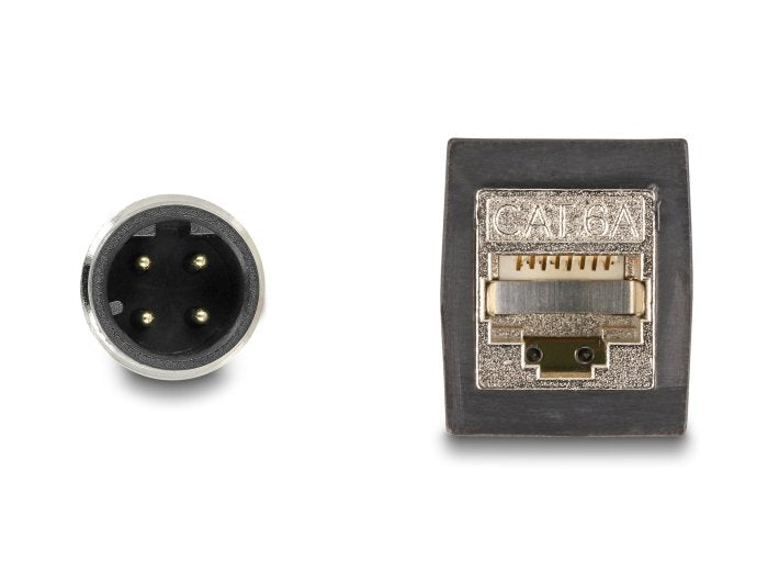 Delock 60571 Cable M12 Codificado D 4 Pin Macho A Rj45 Hembra Pur (Tpu) 0,5 M