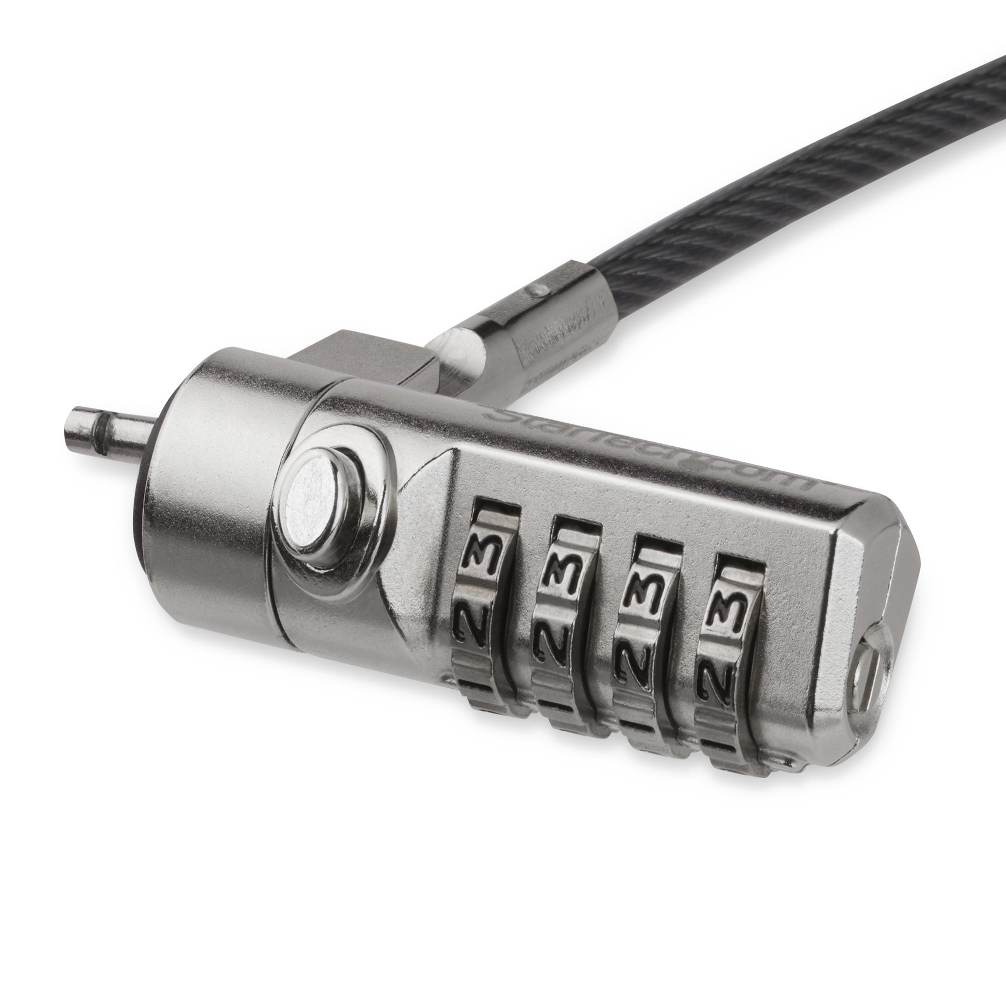 Startech.Com Cable Con Candado De Seguridad Con Clave Para Ordenador Portátil - Con Bisagra Giratoria - Con Candado De Combinación De 4 Dígitos