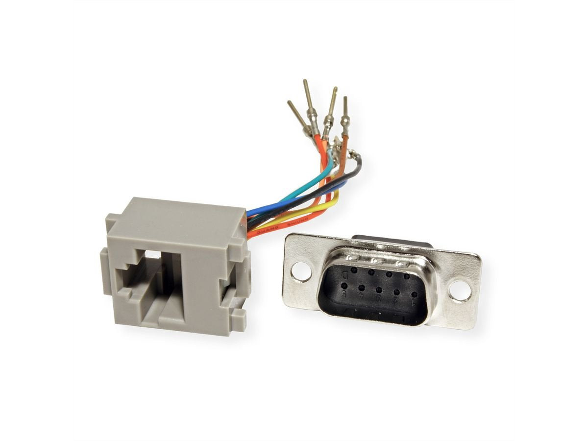 Roline Db9 Stecker-Rj45 Buchse 8p 8c 8ltg., Silberfarben