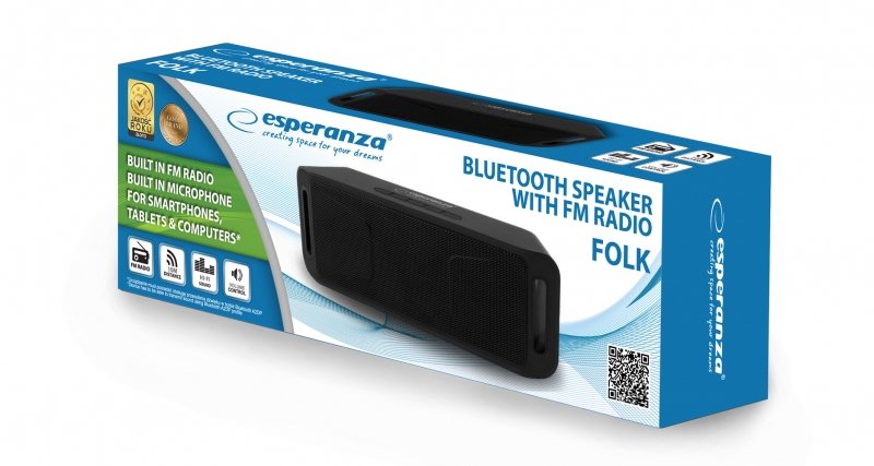 Esperanza Ep126kk Folk - Altavoz Bluetooth Con Radio Fm Integrado