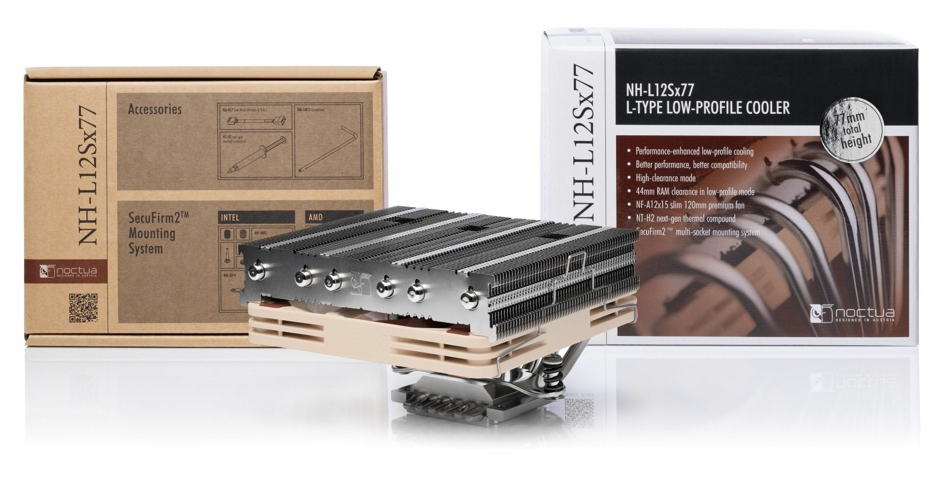 EAN 9010018000504 - Noctua NH-L12SX77 sistema de refrigeración para ordenador Procesador Disipador térmico/Radiador 12 cm Bei imagen 3