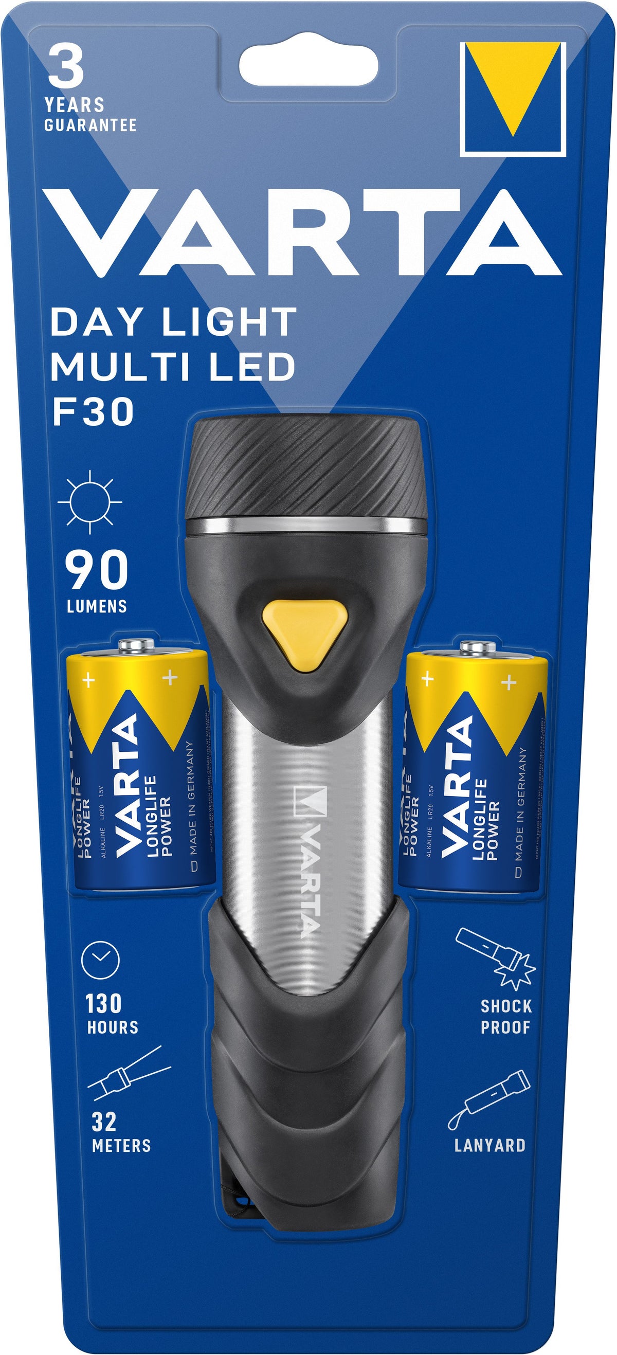 EAN 4008496987559 - Varta Day Light Multi LED F30 Negro, Plata, Amarillo Linterna de mano imagen 3
