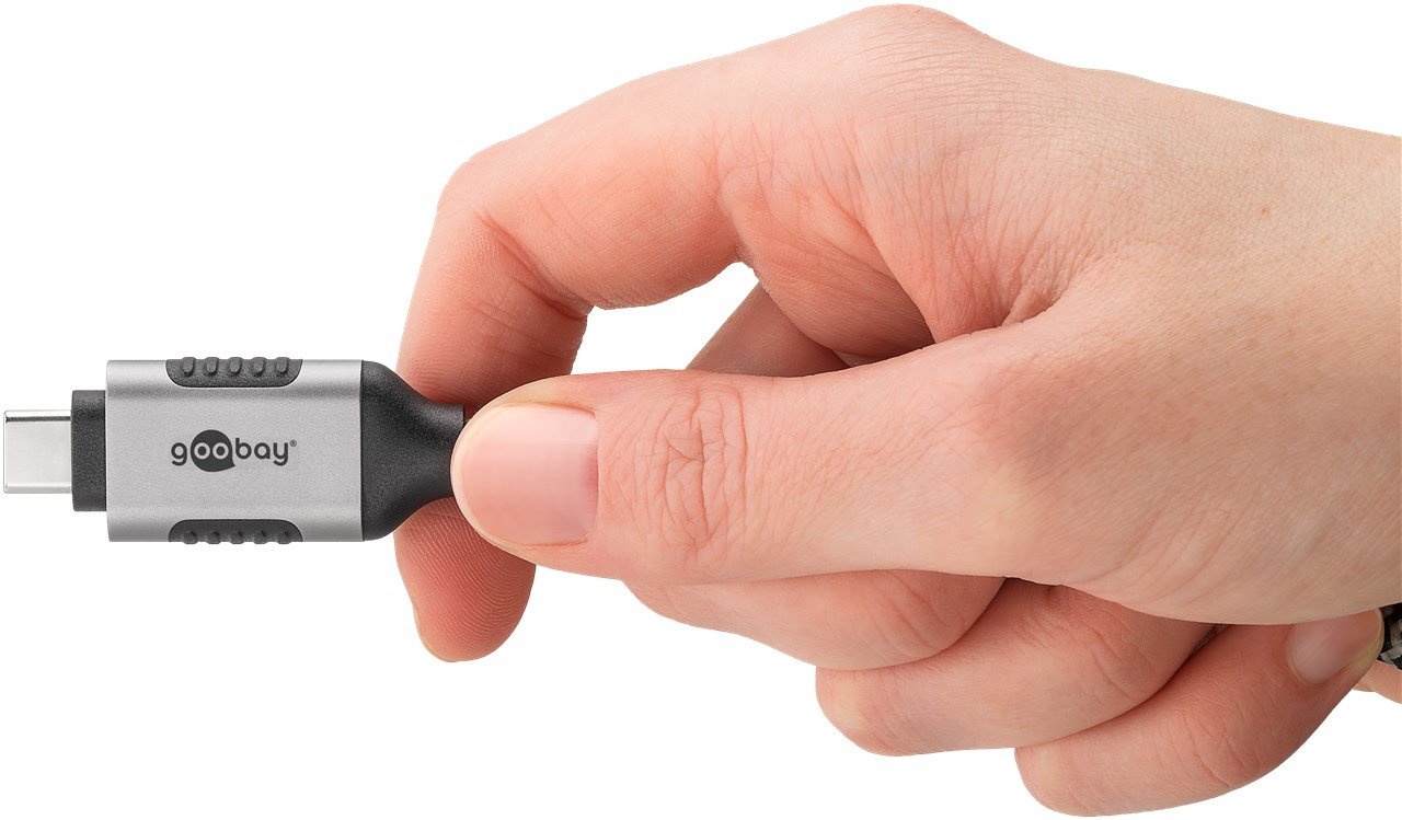 Cable Adaptador Ethernet Goobay Usb-C 3.2 Gen2 > Rj-45, Delgado Negro Gris, 3 Metros 74404