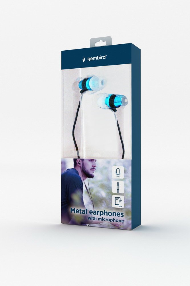 Gembird Mhs-Ep-002 Auriculares Estéreo De Metal, Conector De 3,5 Mm, Azul