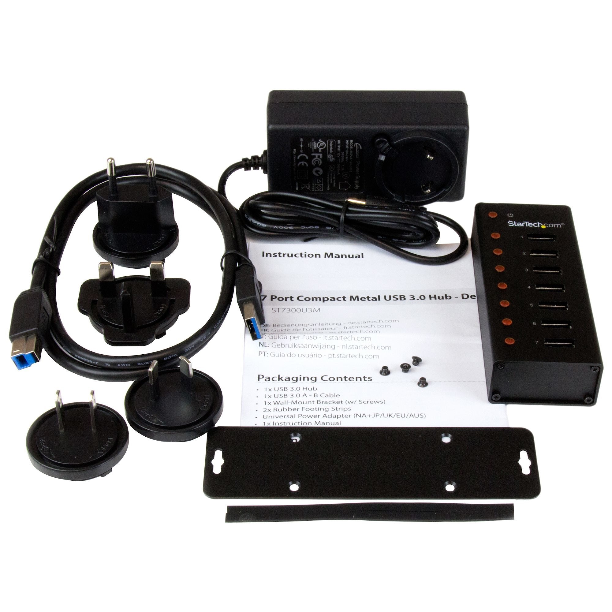 Startech Hub Usb 3.0 7 Puertos  Con Caja De Metal