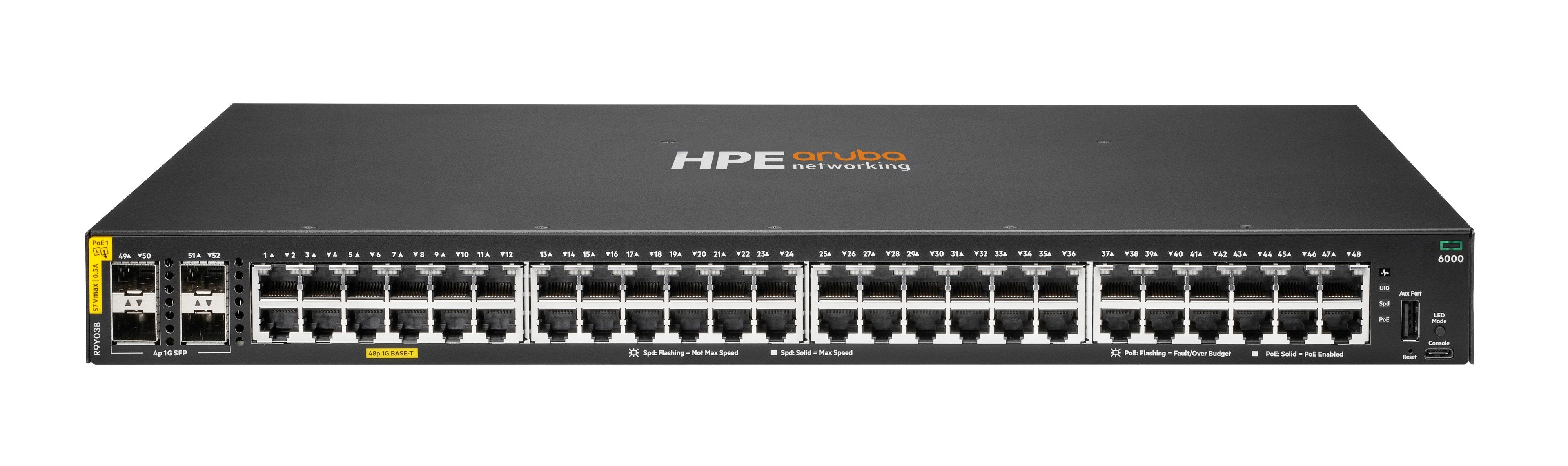 Hpe Aruba Networking Cx 6000 48p 10m 100m 1g Class4 Poe 4p Sfp 1g 740w Switch Eu