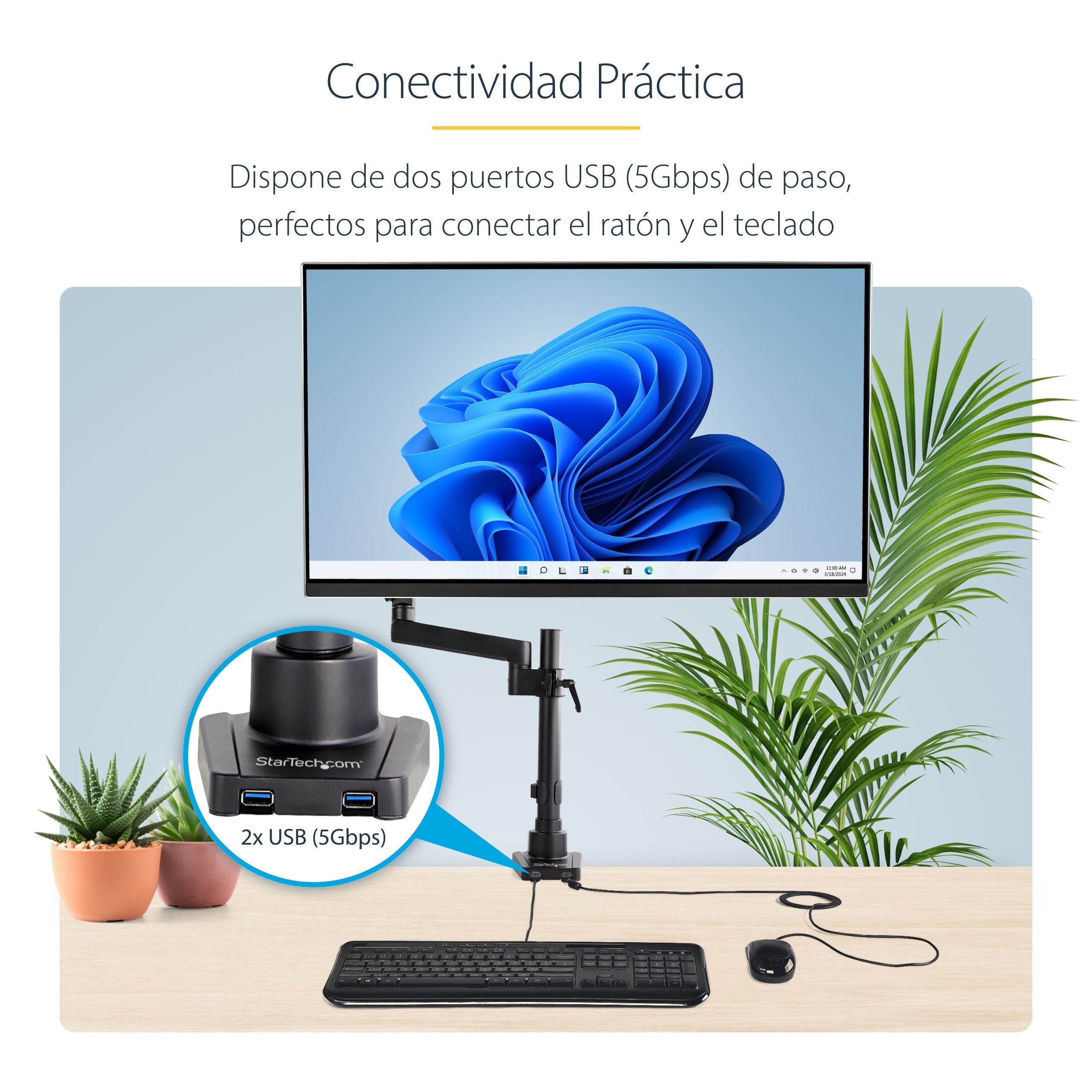 Startech Soporte Monitor Vesa 2xusb 3.0