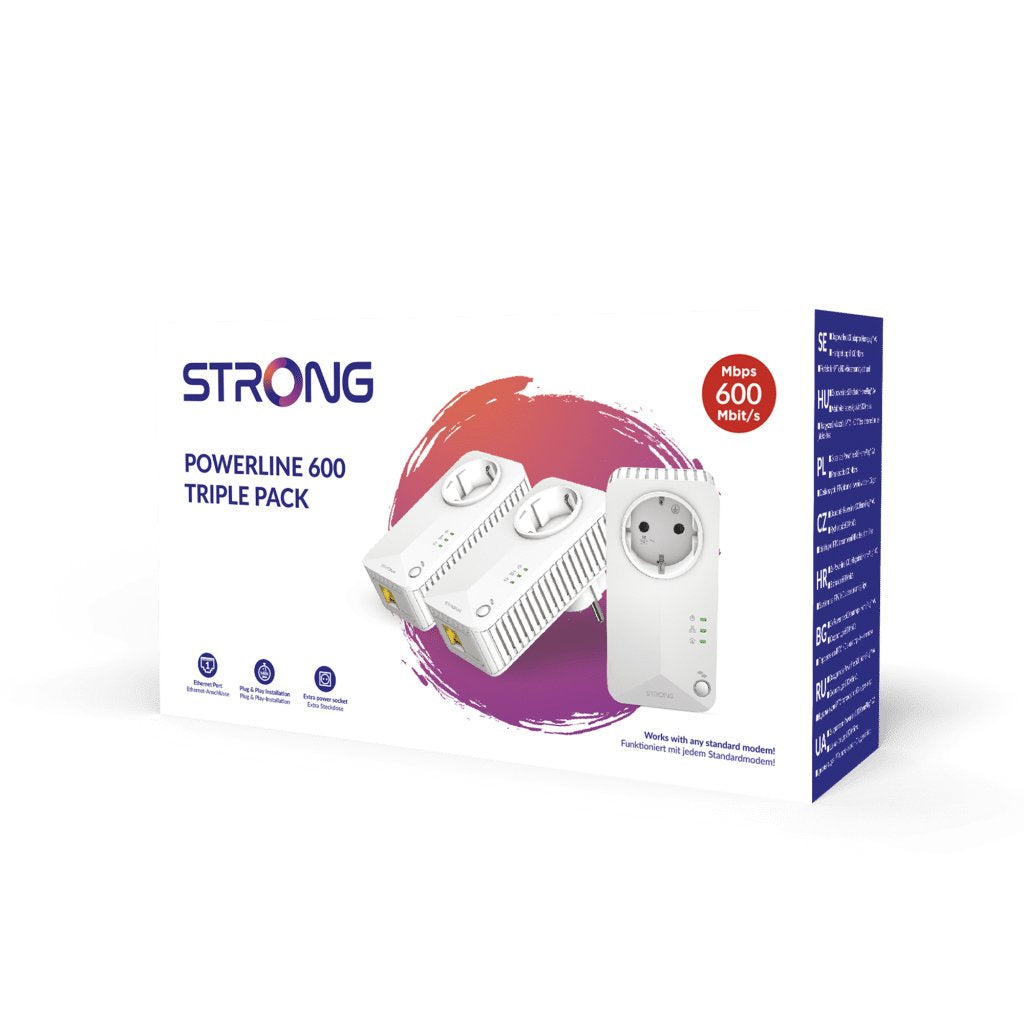 EAN 9120072375231 - Strong Powerline 600 Triple Pack EU V2 600 Mbit/s Ethernet Blanco 3 pieza(s) imagen 5