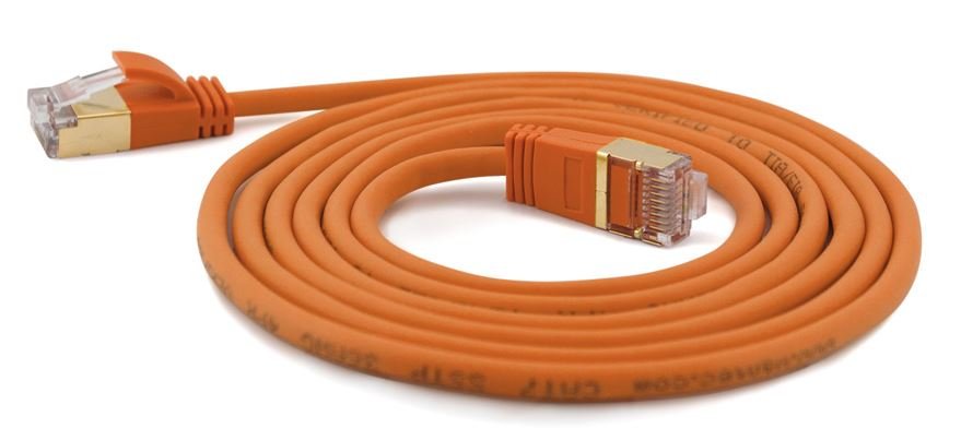 Wantecwire Sstp, Cable De Conexión Cat7 Delgado Y Redondo, Conector Cat6a, D = 4 Mm, Naranja, Longitud 3,00 M