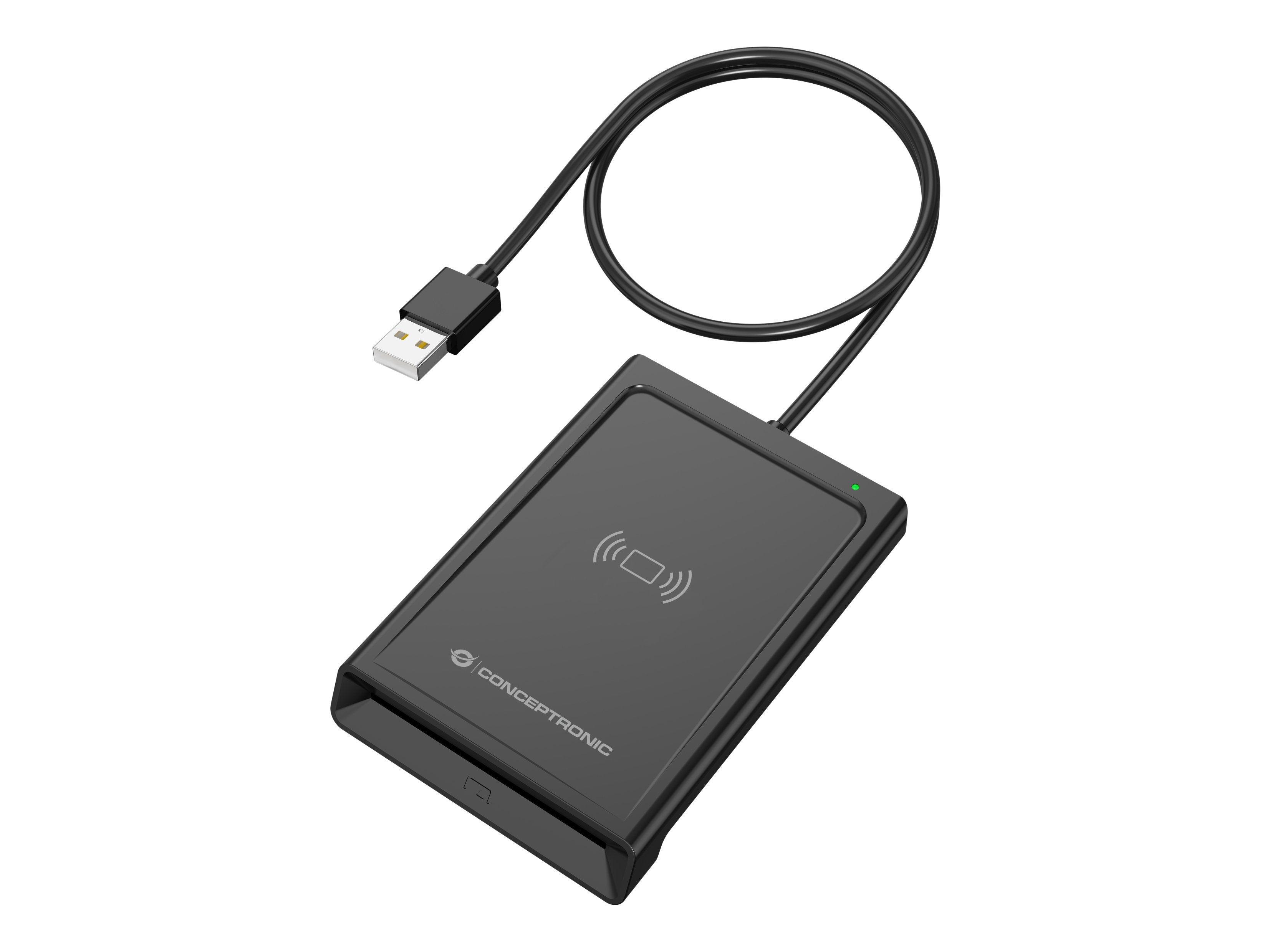 Conceptronic Dual-Interf. Smart-Id Kartenleser Usb-A Negro