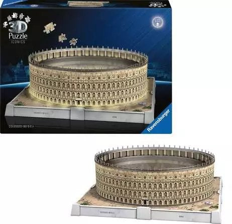 Ravensburger 3d Puzzle Iconics: Rome Colosseum - Con Luz 216 Partes 12008034