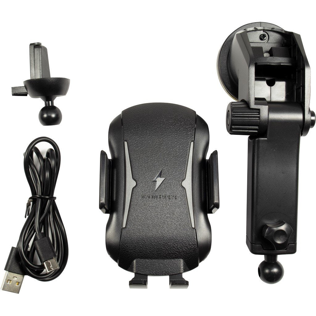 Inter-Tech Mth-100-10w Qi Cargador Inalámbrico Rápido Para Coche, Negro