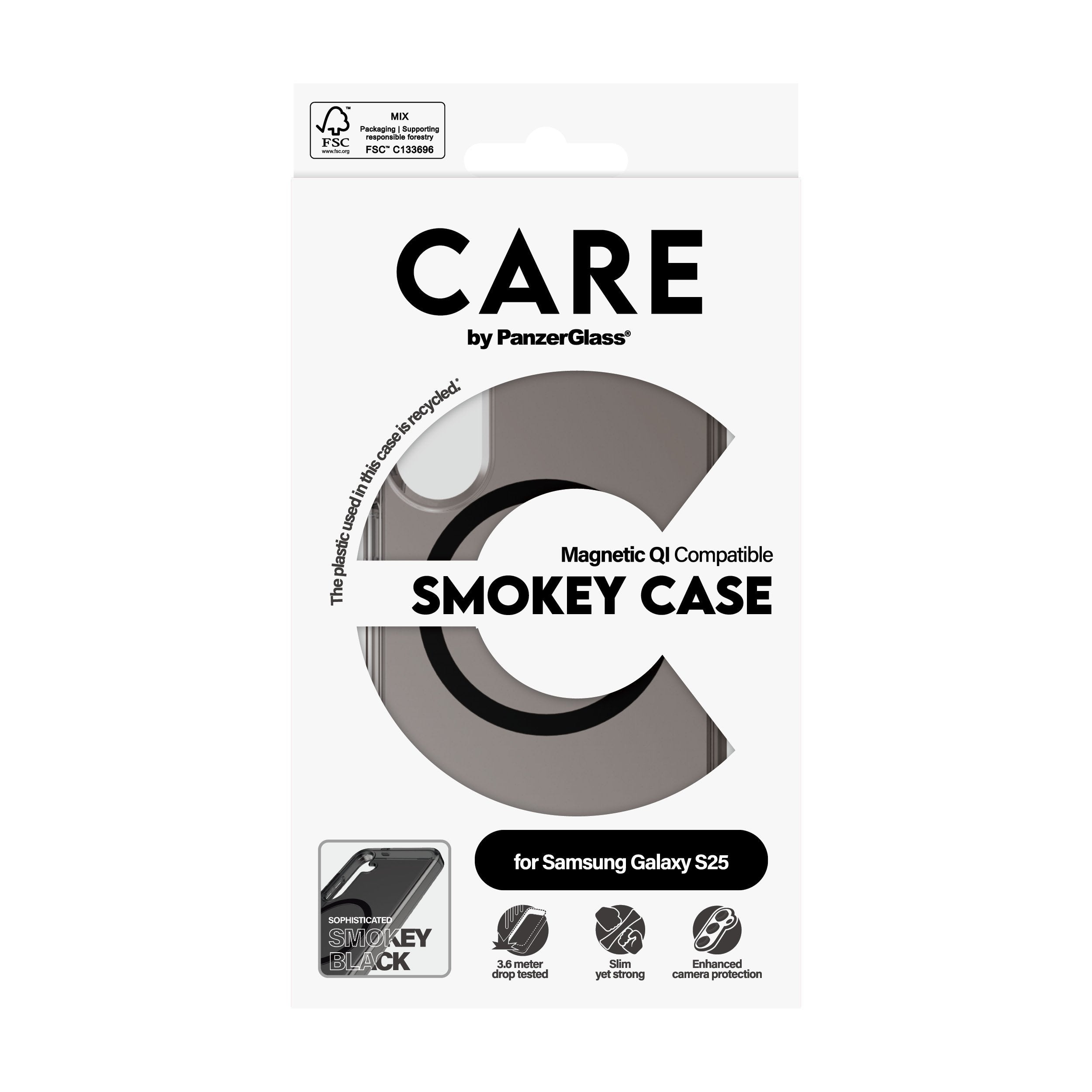 EAN 5715685016769 - PanzerGlass CARE™ by ® Urban Combat Case Smokey w. Black Qi Compatible Samsung Galaxy S25 funda para telé imagen 3