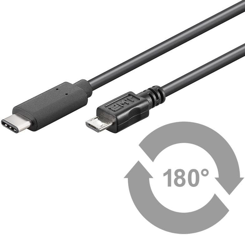 Microconnect Usb C/Micro Usb B, 1 M Cable Usb Usb 2.0 Micro-Usb B Negro