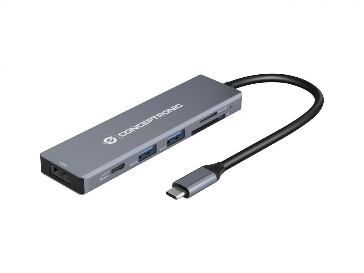 EAN 4015867234075 - Conceptronic DONN23G base para portátil y replicador de puertos Alámbrico USB 3.2 Gen 1 (3.1 Gen 1) Type- imagen 2