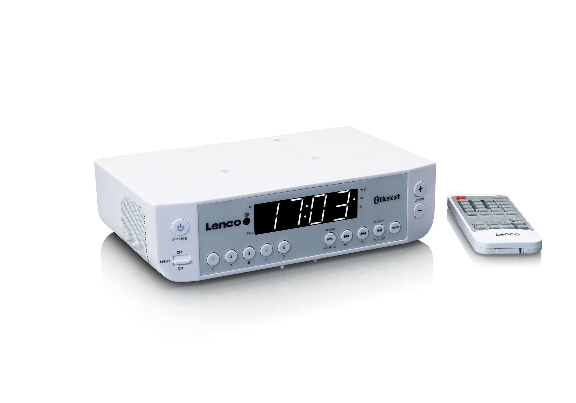 EAN 8711902041221 - Lenco KCR-100 Reloj Digital Blanco imagen 3