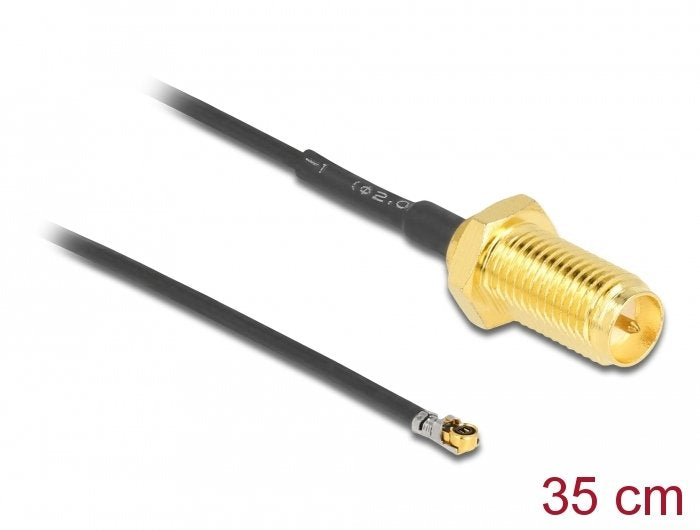 Delock Cable De Antena Rp-Sma Hembra Para Instalación A Mhf® 4l Lk Macho 1.37 35 Cm
