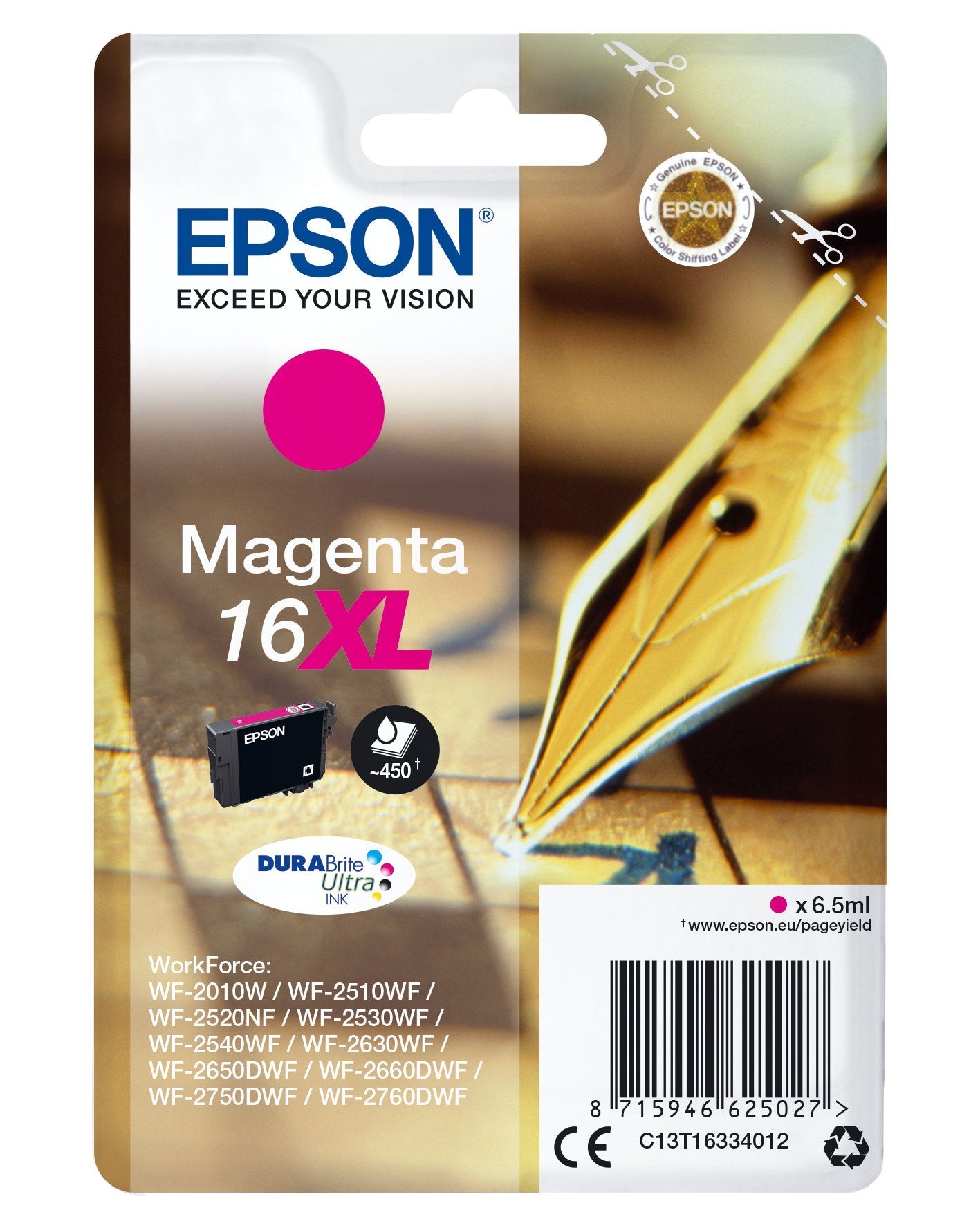 EAN 8715946625027 - Epson Pen and crossword C13T16334012 cartucho de tinta 1 pieza(s) Original Alto rendimiento (XL) imagen 1