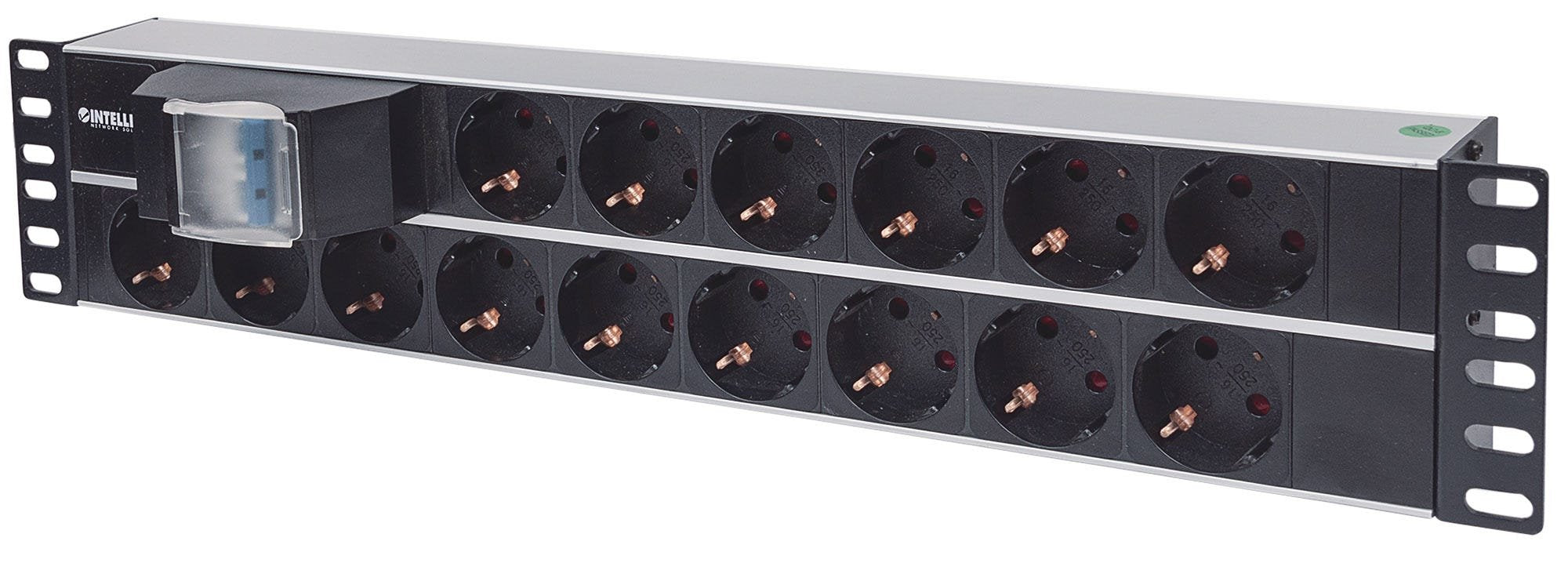 EAN 0766623714051 - Intellinet 714051 unidad de distribución de energía (PDU) 15 salidas AC 2U Aluminio, Negro imagen 1