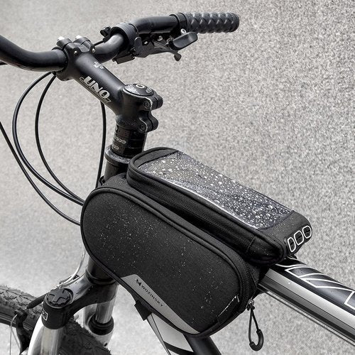 Wozinsky Wbb7bk Bolsa De Bicicleta Para Cuadro + Funda De Teléfono Desmontable Negro